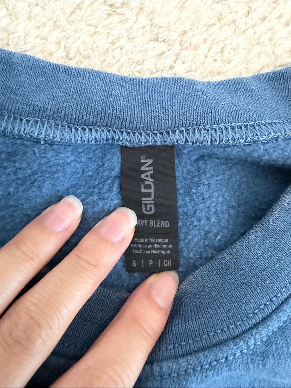 Gildan Blue Montauk Crewneck Sweatshirt - Picture 3 of 5